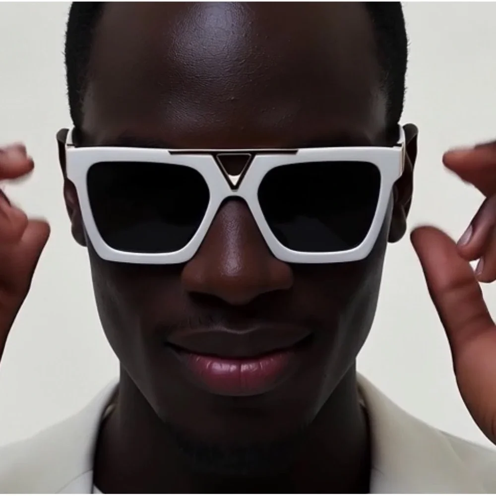 Men's Luxury Designer White Sunglasses Sophisticated Elegant Fancy Outdoor Gafas